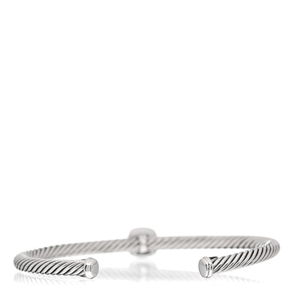 David Yurman Sterling Silver 18K Yellow Gold Smoky Quartz 4mm Noblesse Cable Bracelet 3 of 4