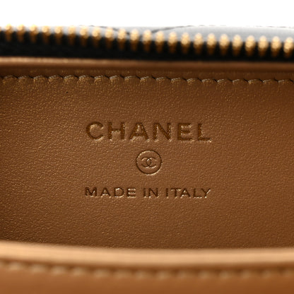 Chanel Lambskin Quilted Mini Golden Plate Clutch With Chain Black 6 of 10