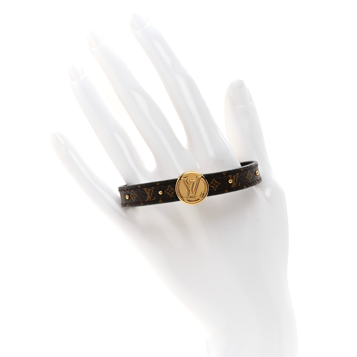 Monogram LV Circle Reversible Bracelet 17 Black