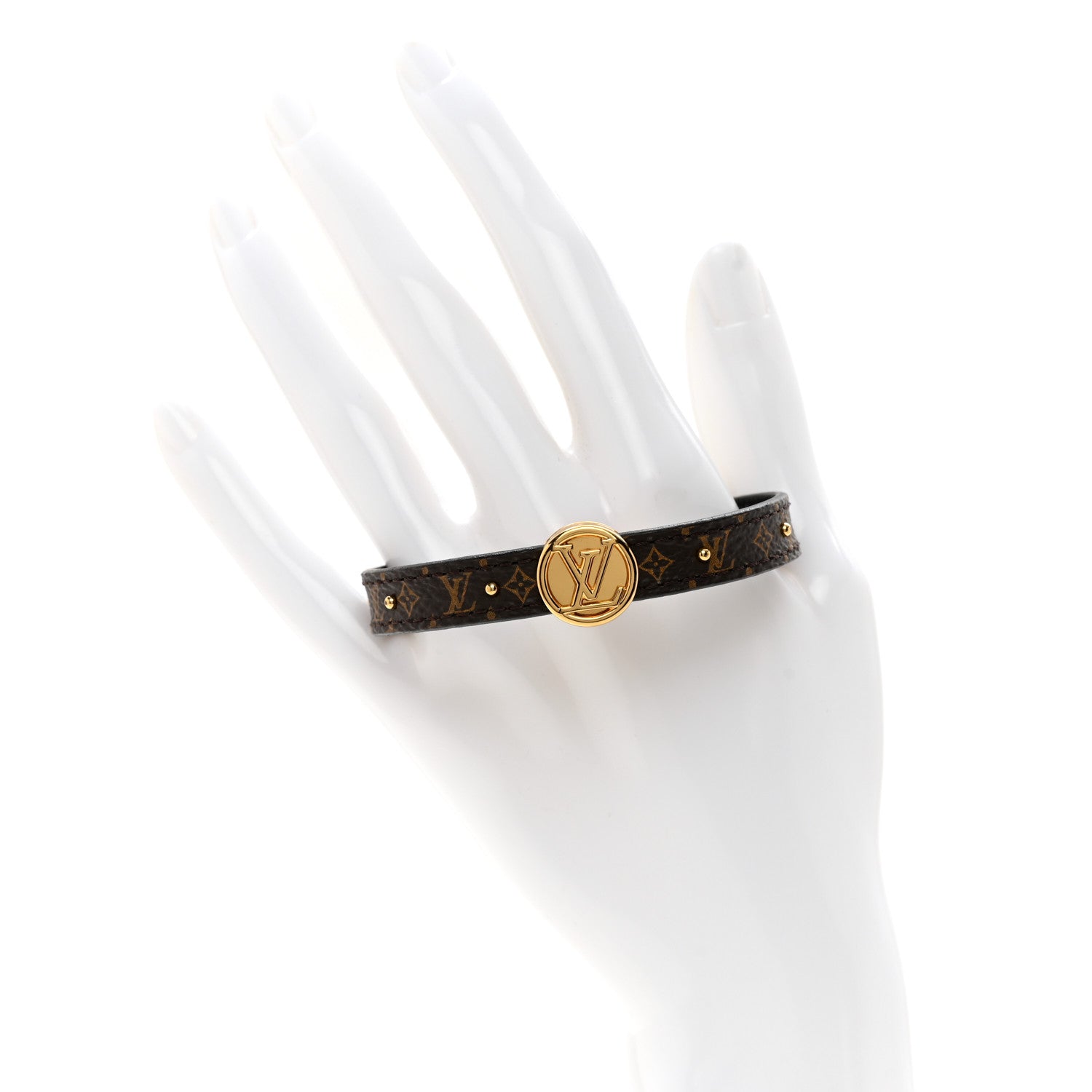 Louis Vuitton Monogram LV Circle Reversible Bracelet 17 Black 2 of 5