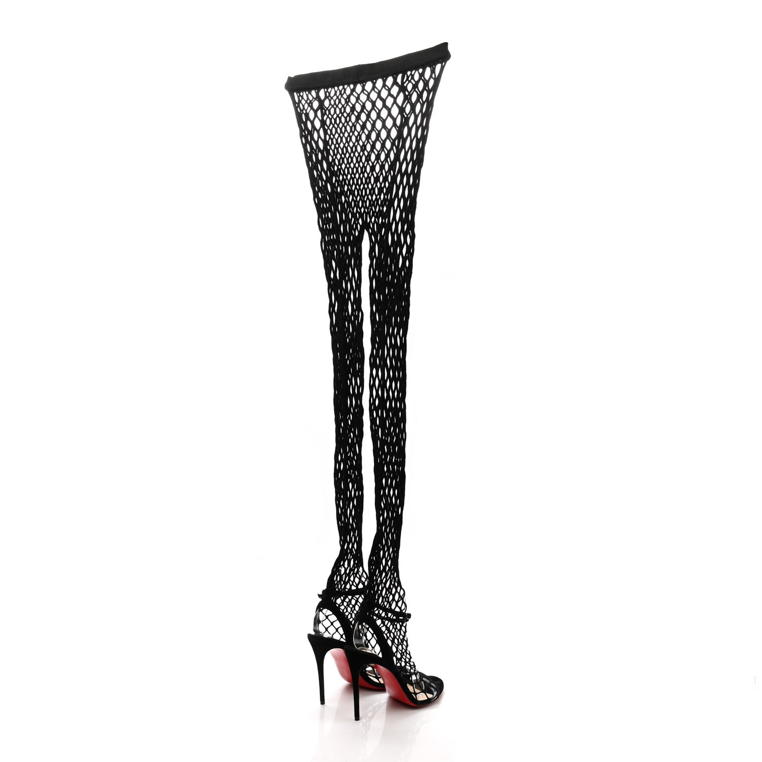 Christian Louboutin Veau Velours PVC Fishnet Zoom 100 Sandal 36 Black 3 of 9