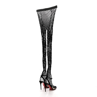 Christian Louboutin Veau Velours PVC Fishnet Zoom 100 Sandal 36 Black 3 of 9