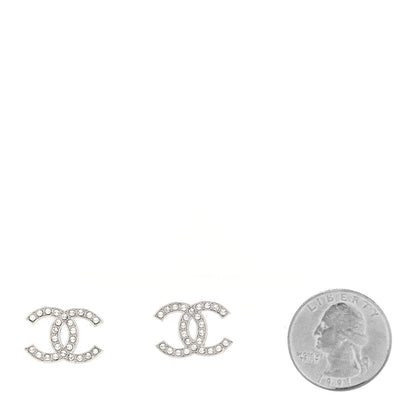 Chanel Crystal CC Earrings Silver 2 of 4