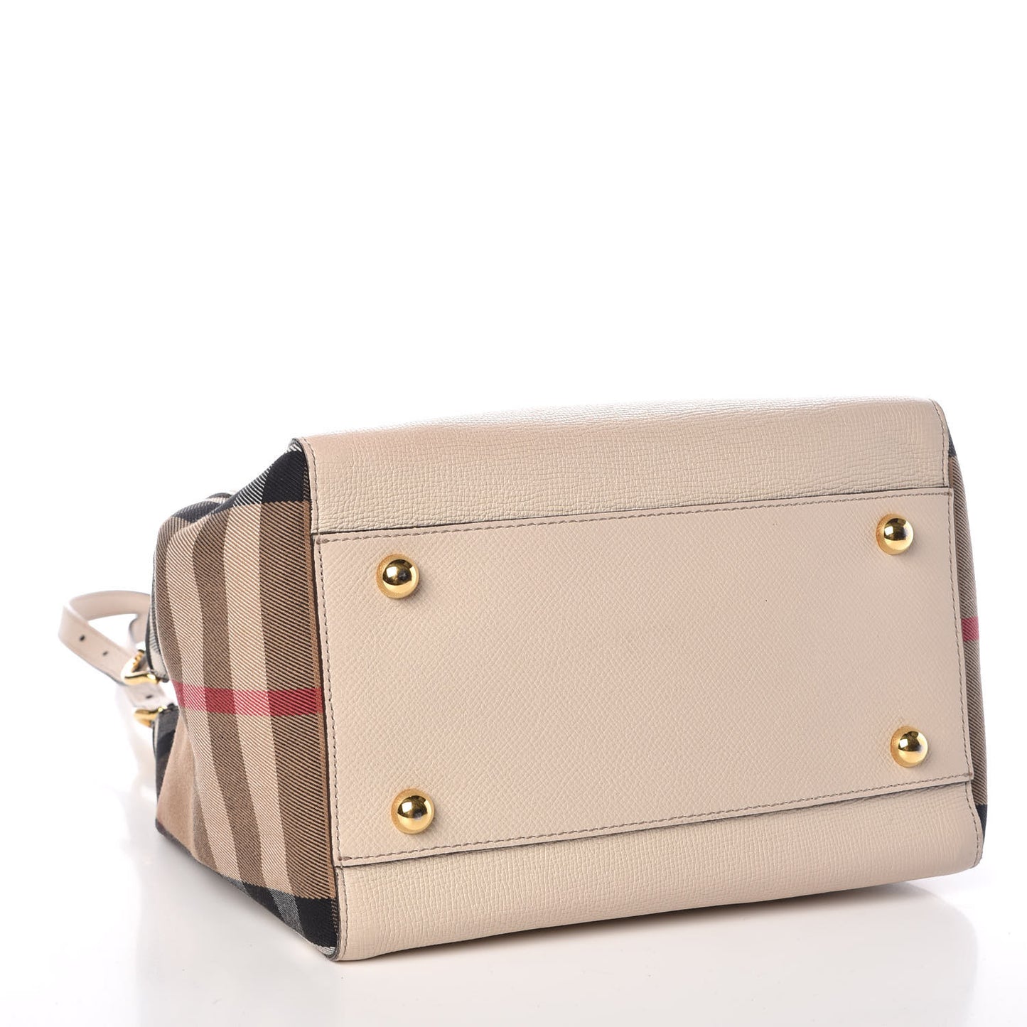 Grainy Calfskin House Check Small Canterbury Tote Limestone