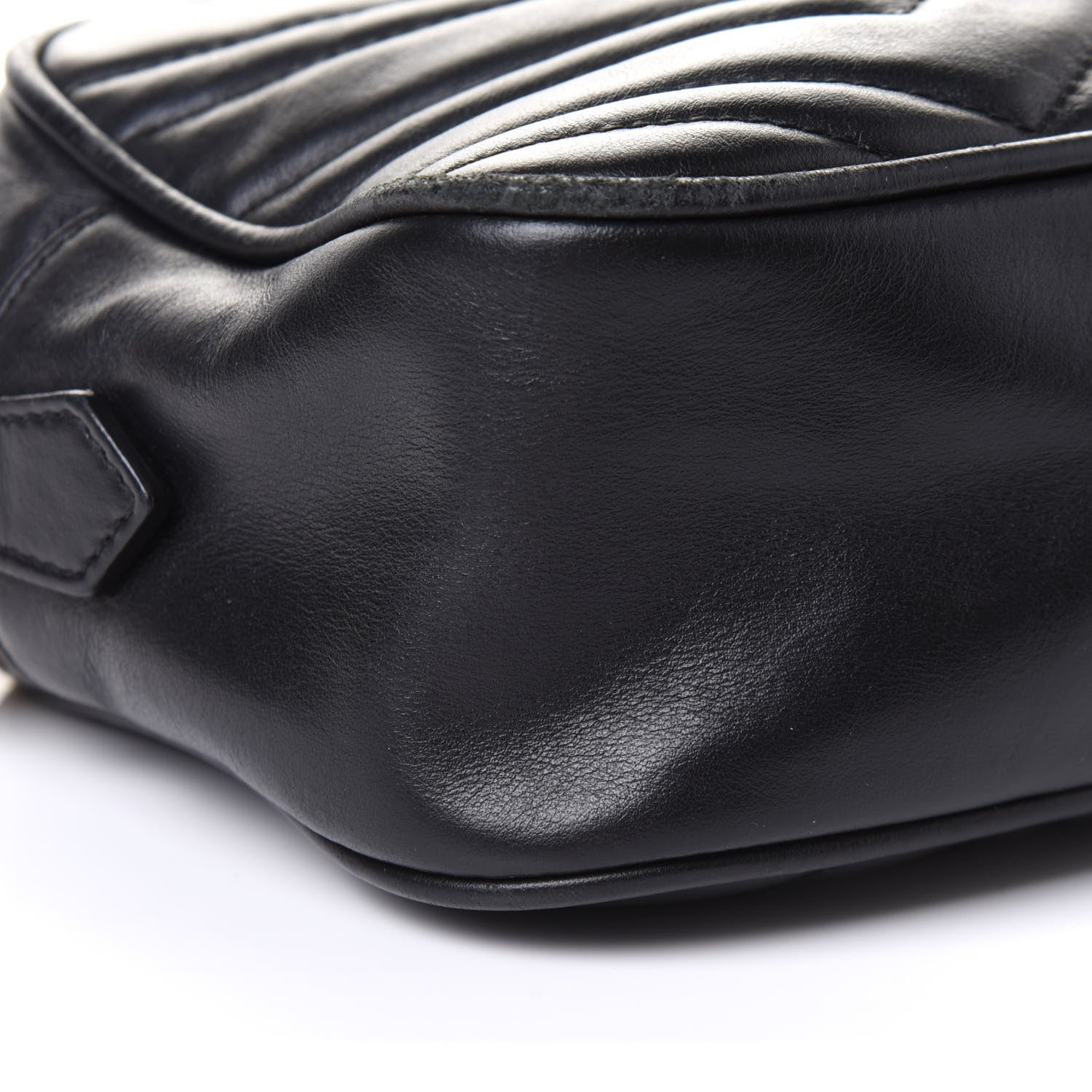Gucci Calfskin Matelasse Small GG Marmont Chain Shoulder Bag Black 9 of 11