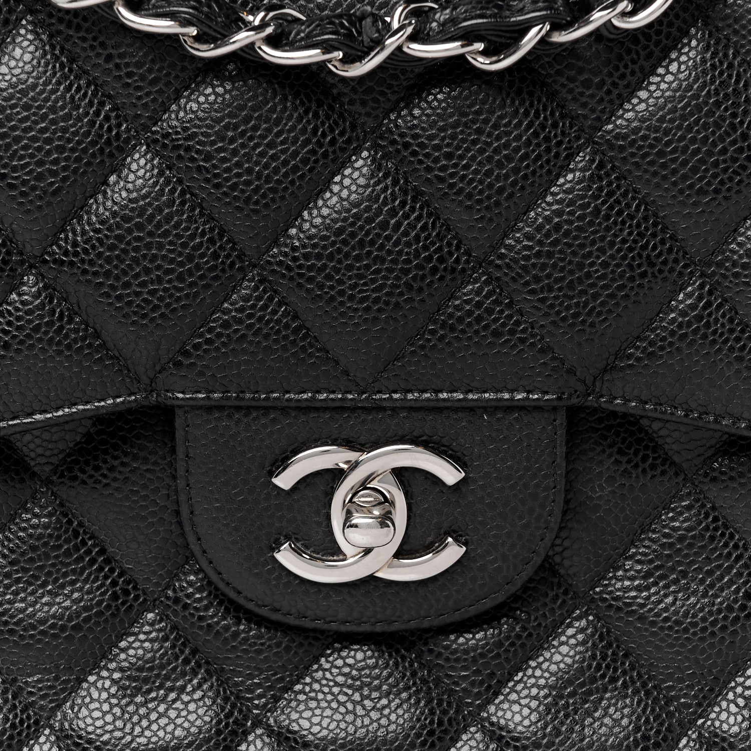Chanel Caviar Quilted Jumbo Double Flap Black 9 of 11