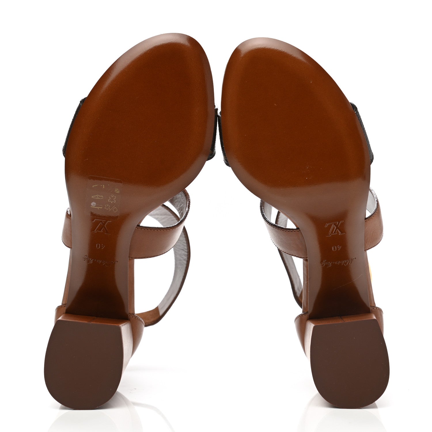 Louis Vuitton Calfskin Monogram Horizon Sandals 40 Cognac Brown 5 of 11