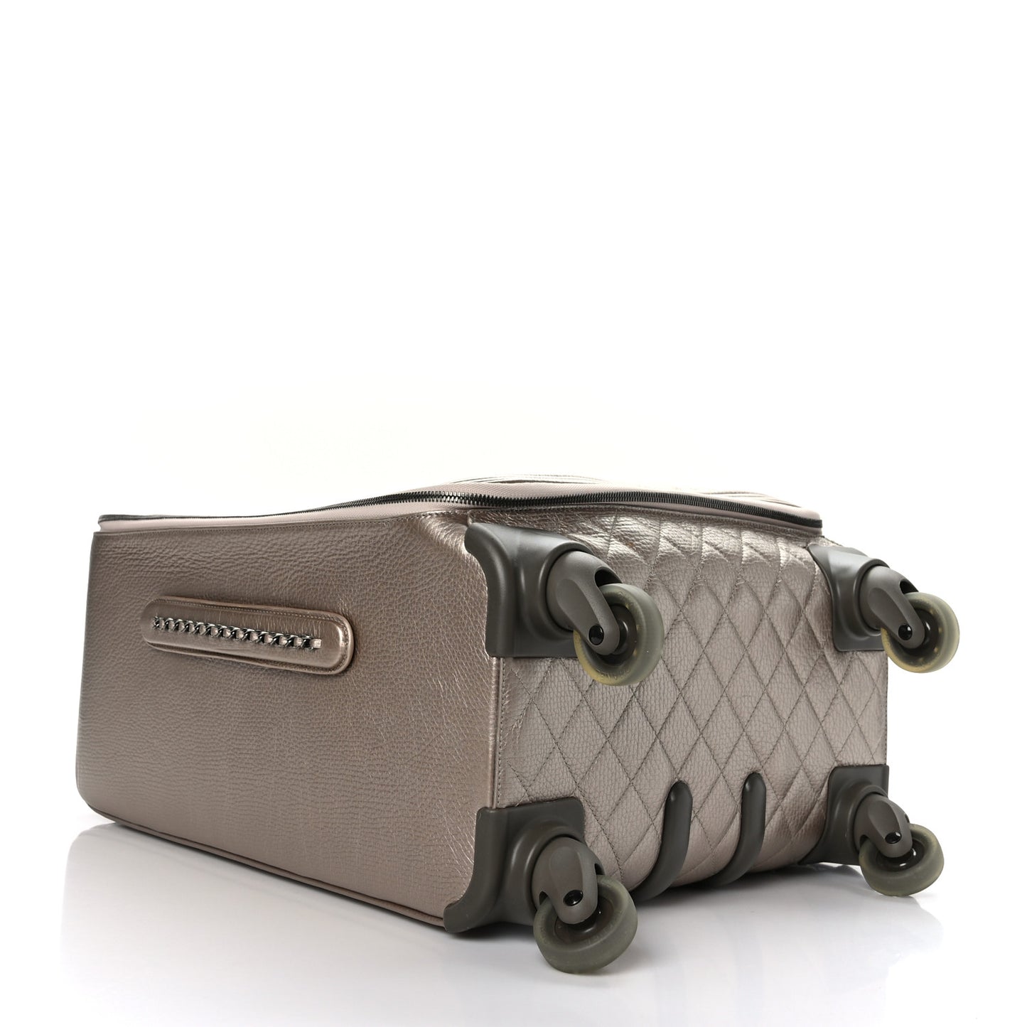 Metallic Calfskin Quilted Coco Case Trolley Gold