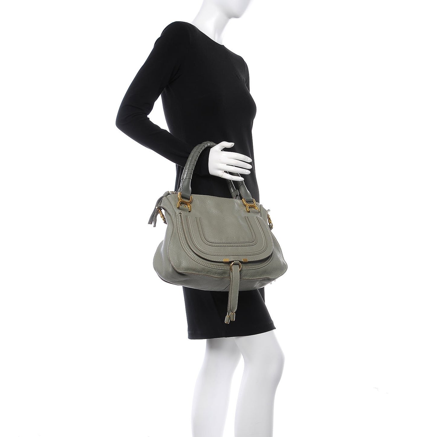 Calfskin Medium Marcie Satchel Baobab Green