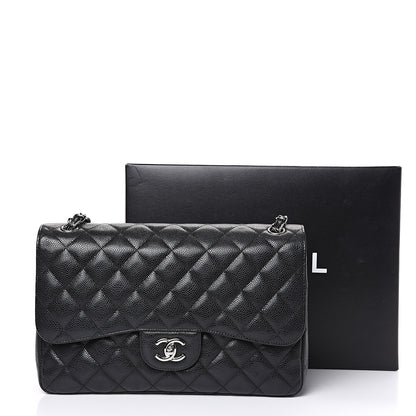 Chanel Caviar Quilted Jumbo Double Flap Black 12 of 12