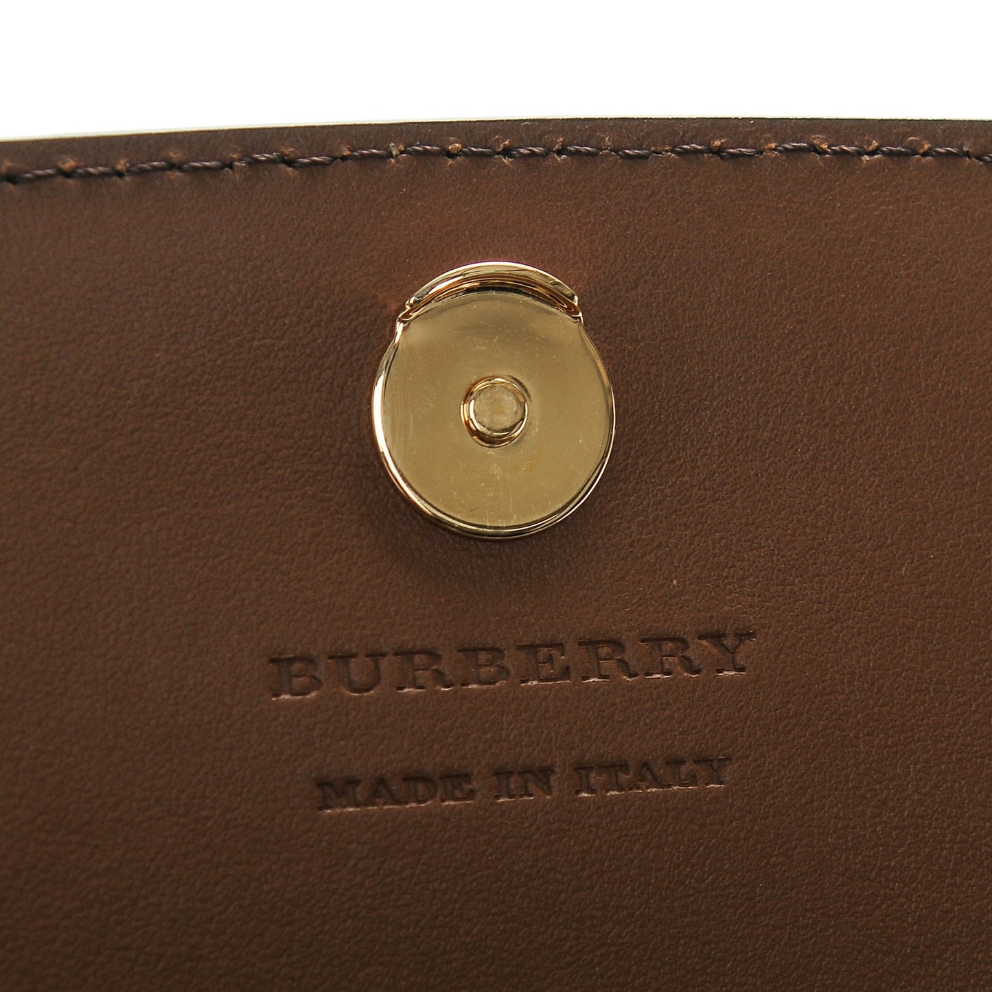 Grainy Calfskin House Check Henley Wallet On Chain Tan