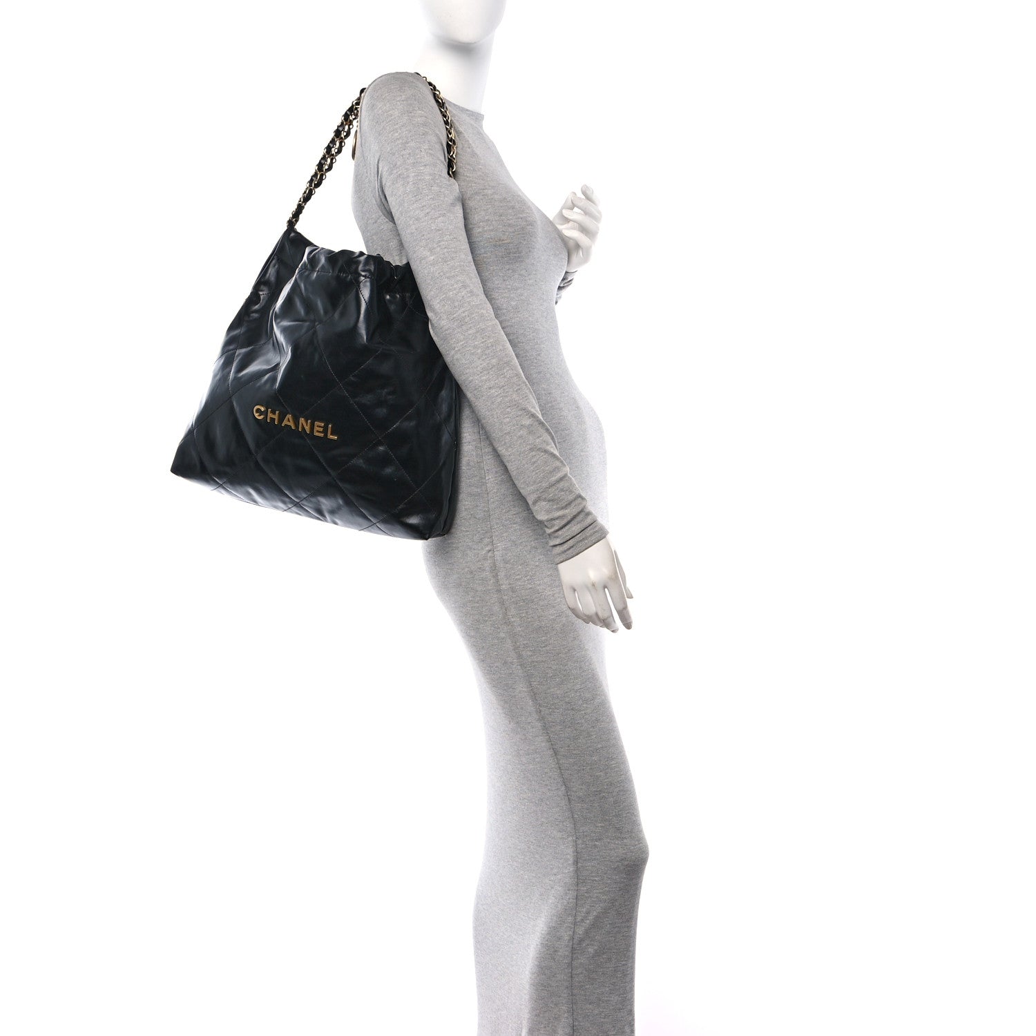 Chanel Shiny Calfskin Quilted Chanel 22 Black 3 of 11