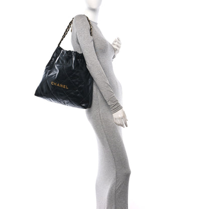 Chanel Shiny Calfskin Quilted Chanel 22 Black 3 of 11