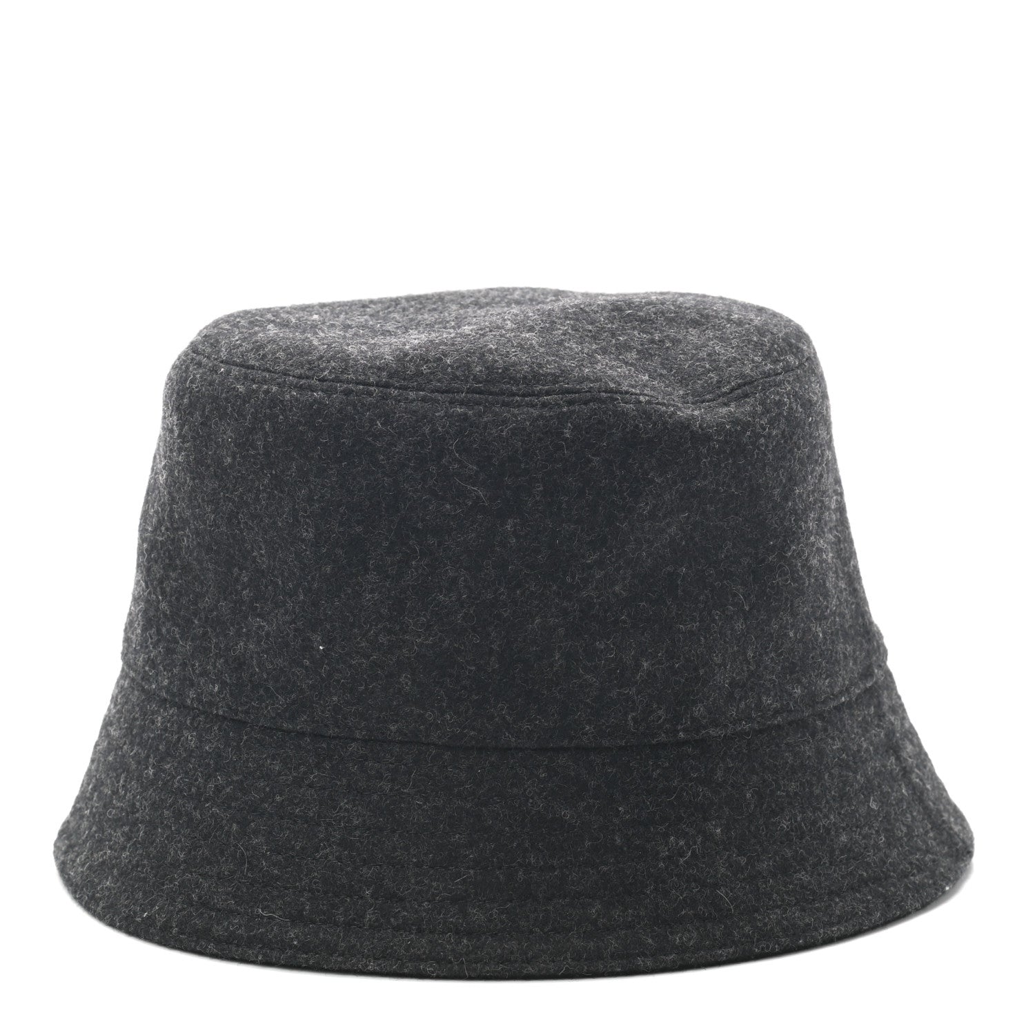 Prada Authentic Loden Wool Metal Triangle Logo Bucket Hat L Anthracite 5 of 8