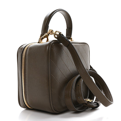Gucci Sakai Be Green Calfskin Diagonal Stitched Blondie Top Handle Bag Craclet Brown 2 of 9