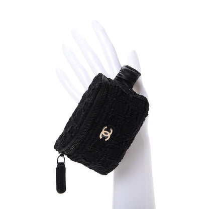 Chanel Tweed Lambskin Quilted Arm Coin Purse Black 3 of 7