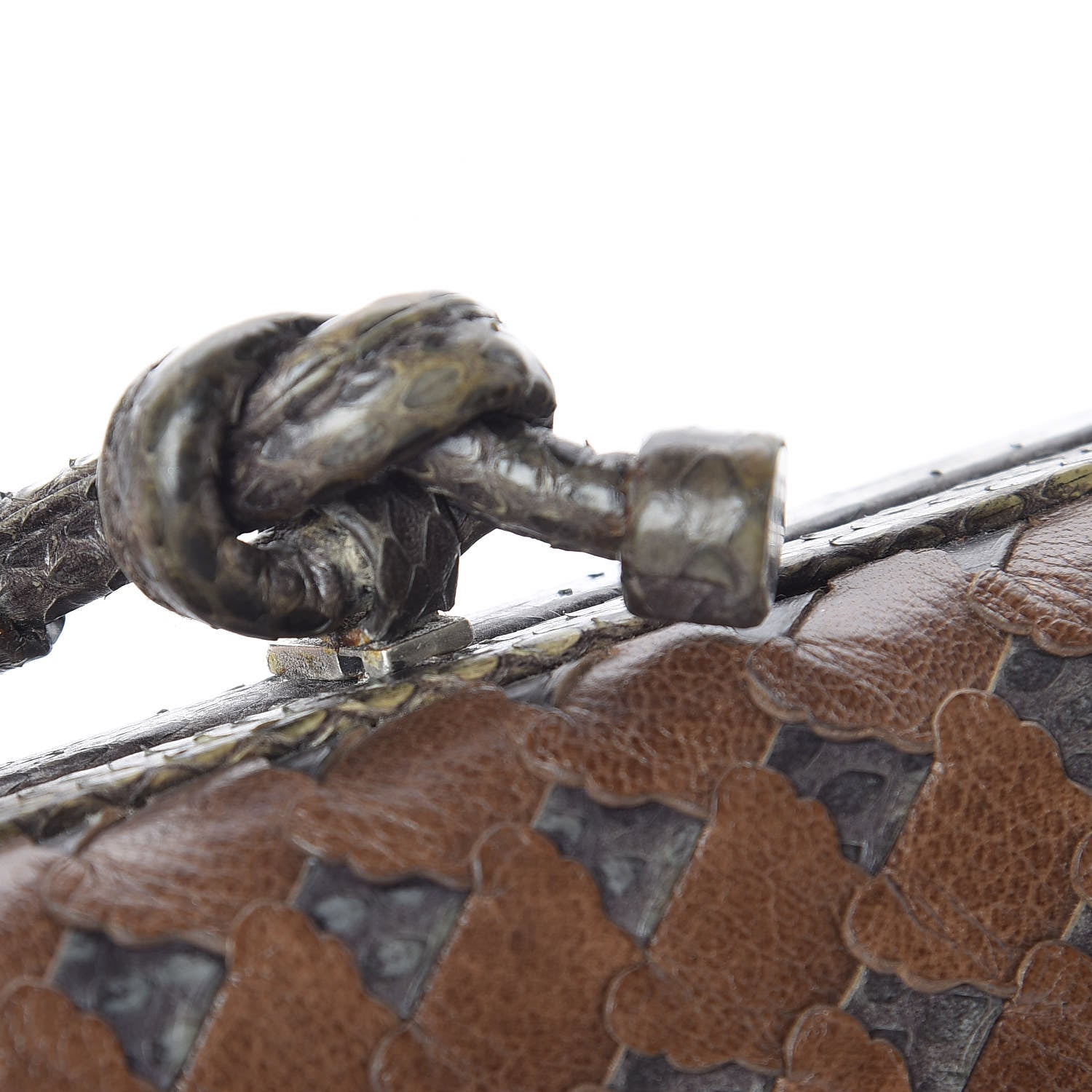 Bottega Veneta Ayers Grained Calfskin Intrecciato Knot Studded Clutch 12 of 14