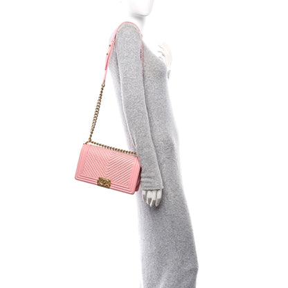 Chanel Calfskin Chevron Embroidered Medium Boy By The Sea Flap Pink 2 of 10