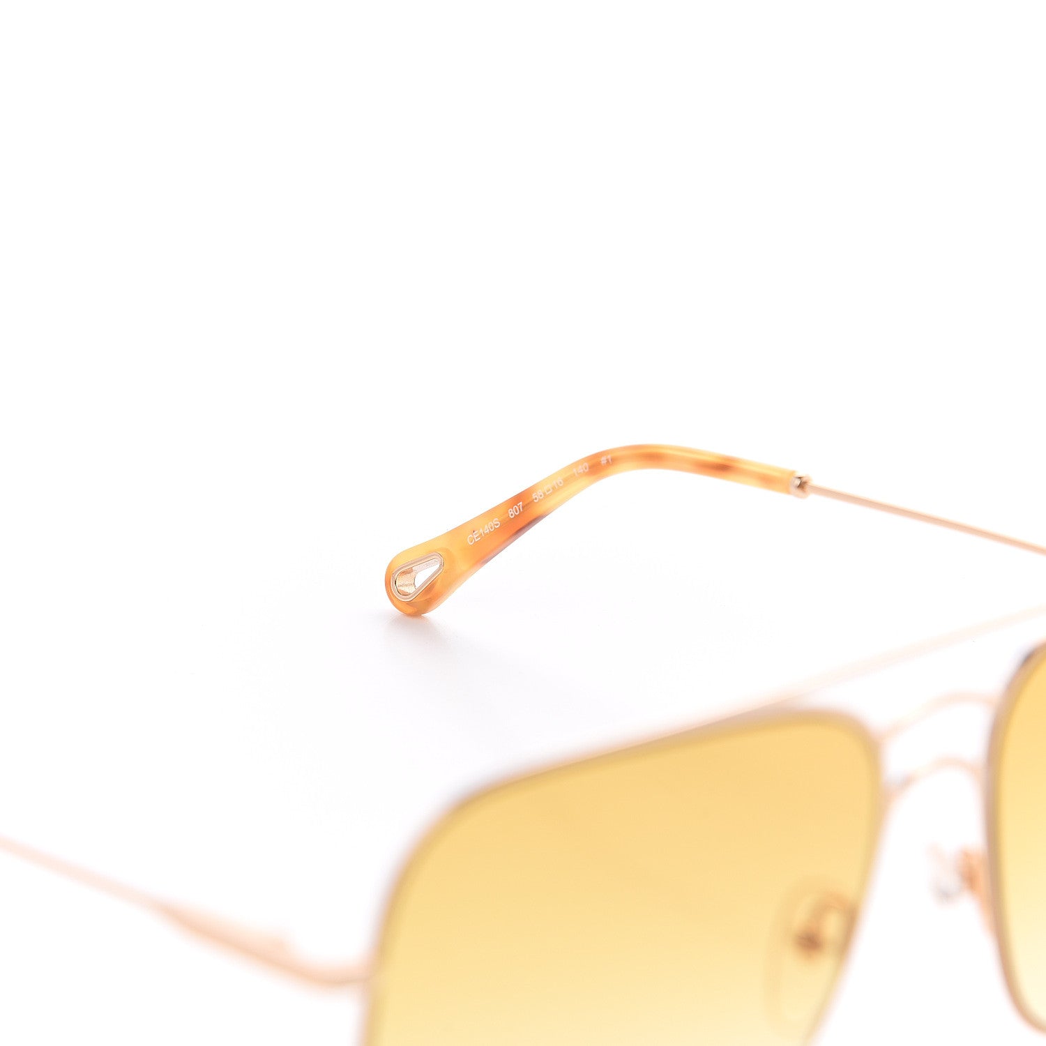 Chloe Square Aviator Sunglasses CE140S Gold Yellow 5 of 8