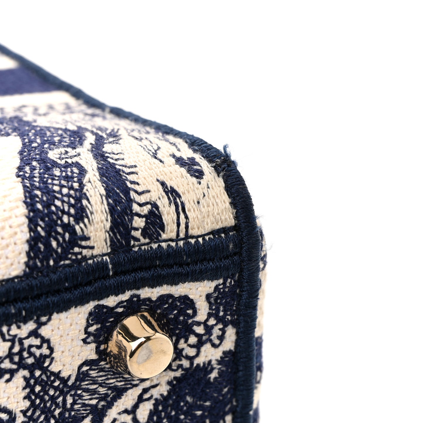 Canvas Toile De Jouy Embroidered Medium Lady D-Lite Navy