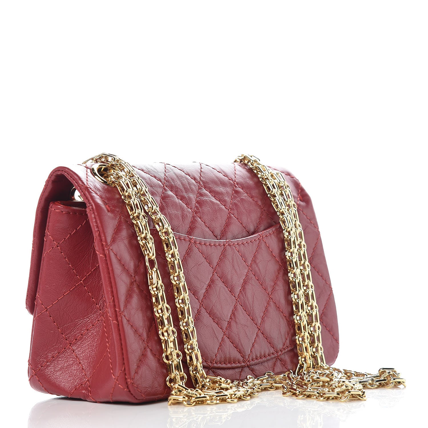 Chanel Aged Calfskin Quilted 2.55 Reissue Mini Flap Red 3 of 10
