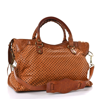 Balenciaga Agneau Laser Cut Cross Classic Gold Hardware City 3 of 14