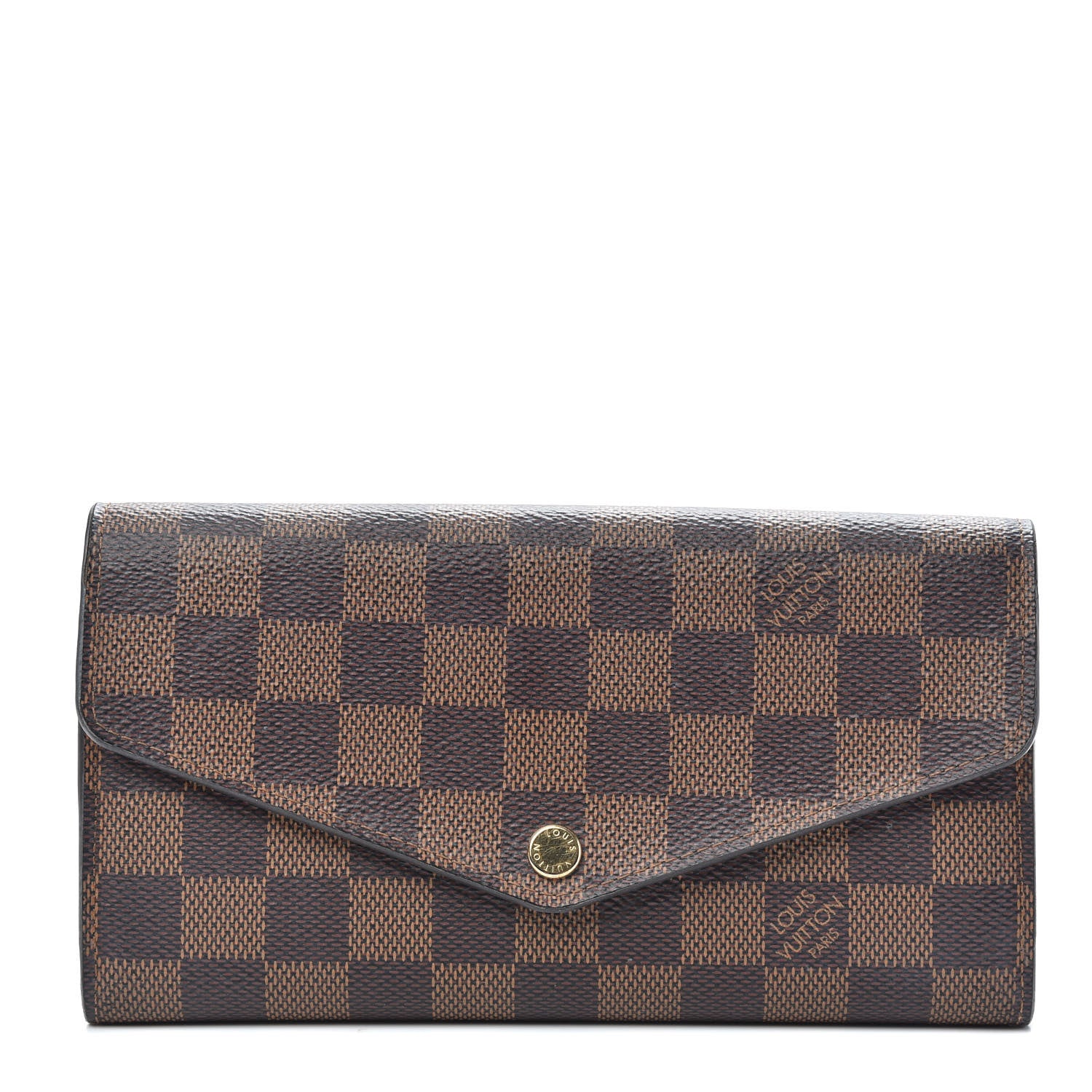 Louis Vuitton Damier Ebene Sarah Wallet NM Rose Ballerine 1 of 9