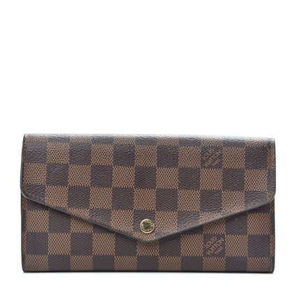 Louis Vuitton Damier Ebene Sarah Wallet NM Rose Ballerine 1 of 9