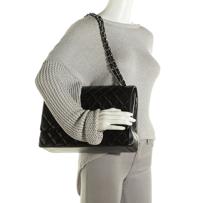 Chanel Lambskin Quilted Maxi Double Flap Black 2 of 9