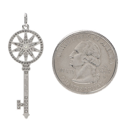 Tiffany Platinum Diamond Star Key Pendant 2 of 4