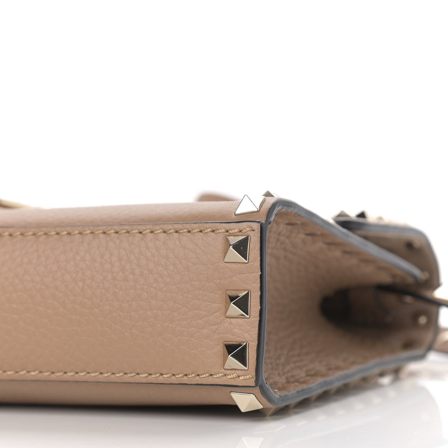 Valentino Garavani Pebbled Calfskin Medium Rockstud Flip Lock Crossbody Bag Deep Alpaca 8 of 8