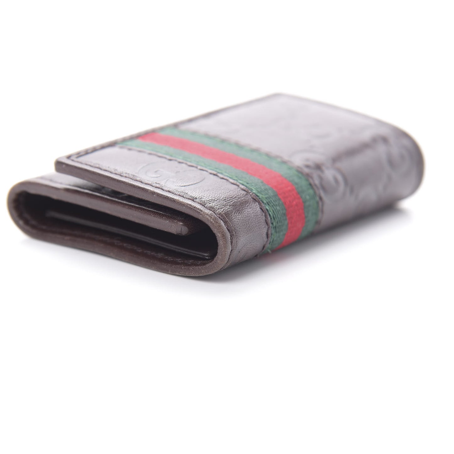 Guccissima Web 6 Key Holder Case Brown