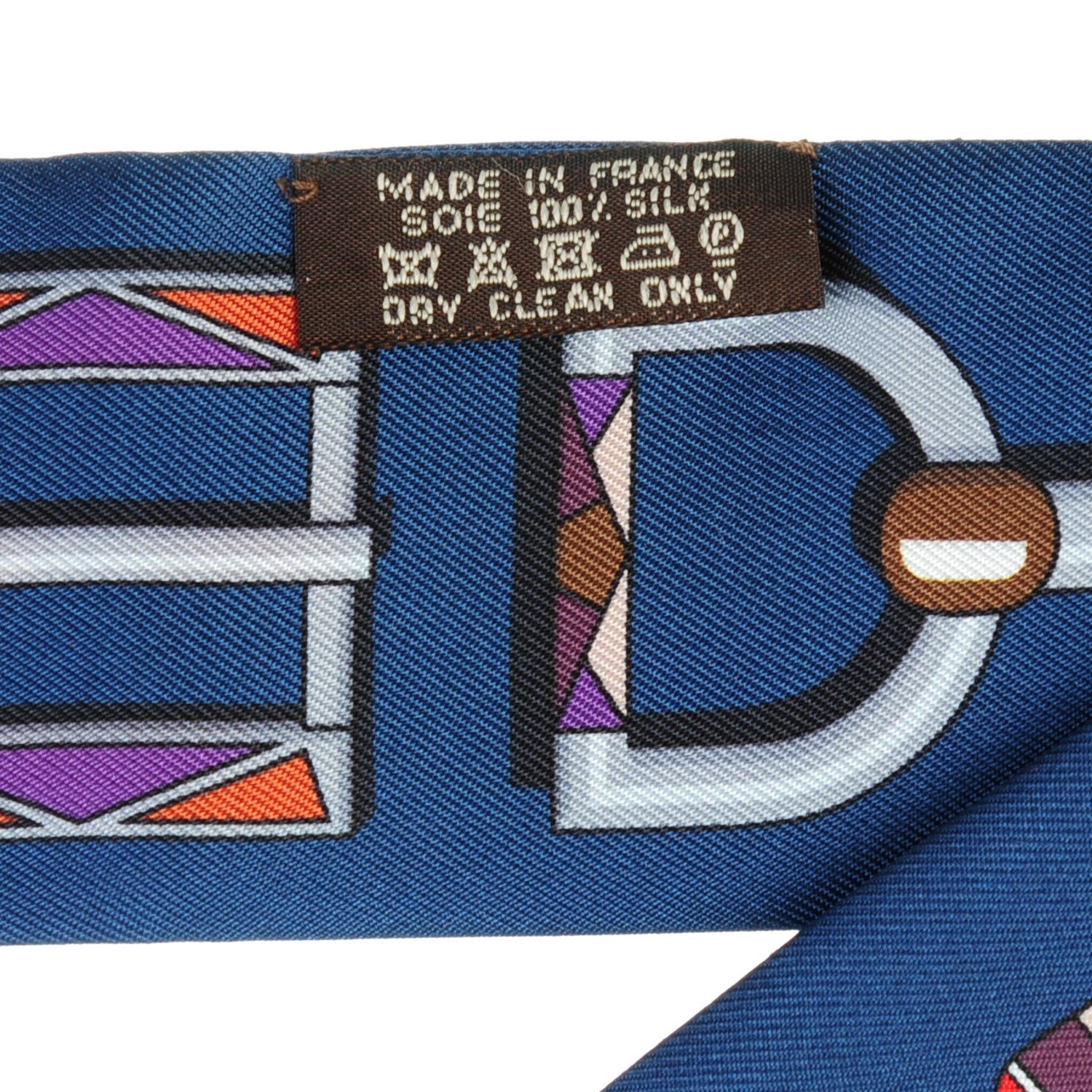 Hermes Silk Carre En Boucles Twilly Marine Violet Brun 4 of 5