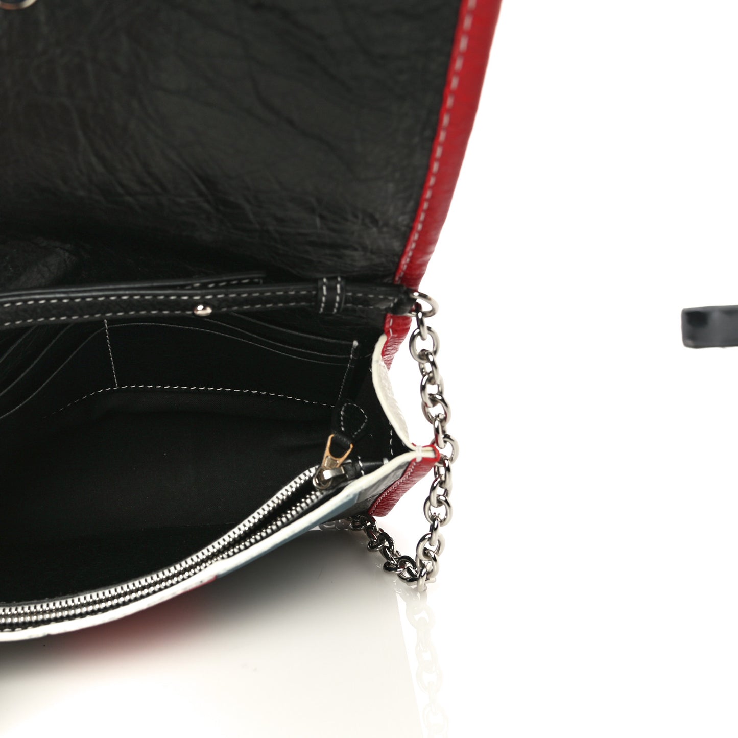 Agneau Arena Multicolore Bazar Chain Shoulder Bag Grey White Black Red Blue