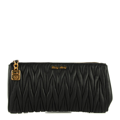 Miu Miu Nappa Matelasse Clutch Black 1 of 7