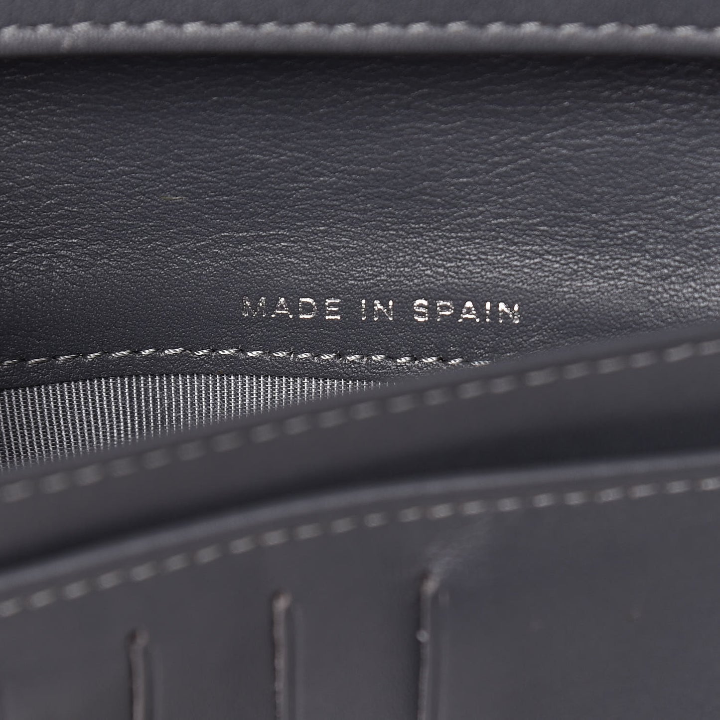 Patent Quilted Yen Wallet Grey