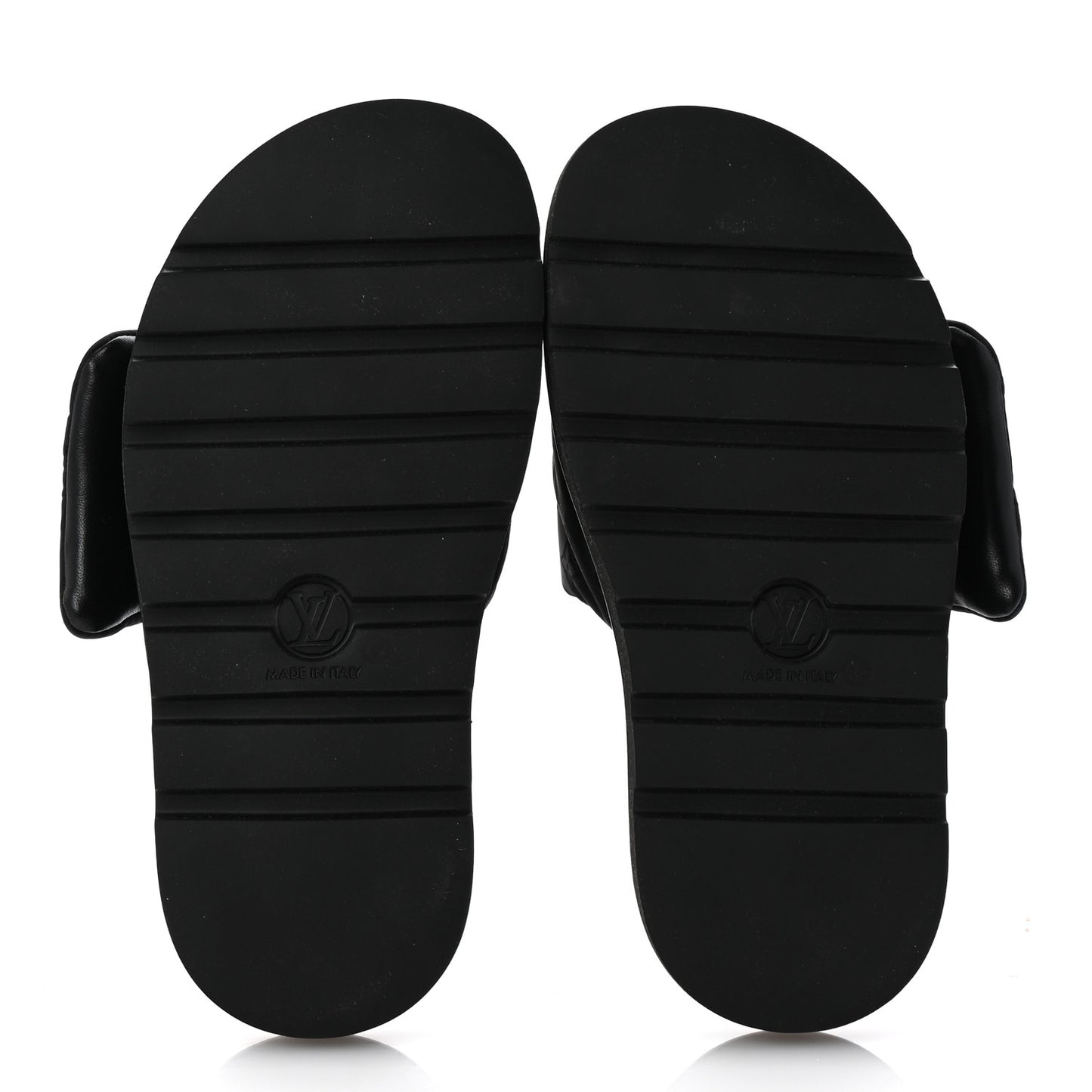 Nylon Monogram Womens Pool Pillow Comfort Mules 38 Black