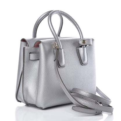 MCM Metallic Grained Calfskin Mini Milla Tote Spike Silver 3 of 9