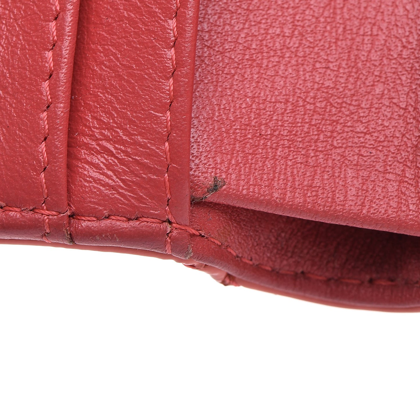Patent Quilted Zip Pocket Wallet Coral