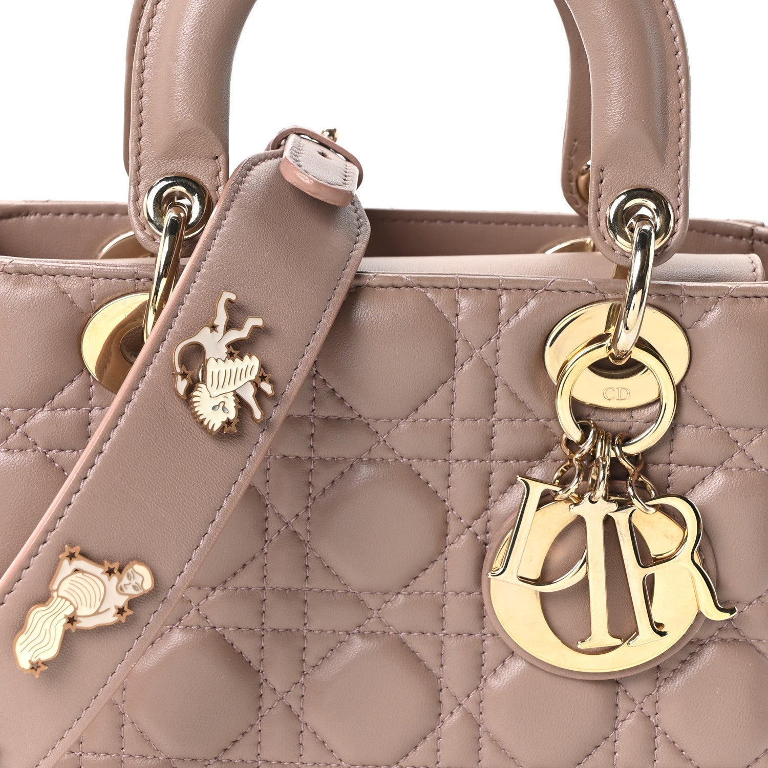 Christian Dior Lambskin Cannage Small Lucky Badges My Lady Dior Fard 8 of 10