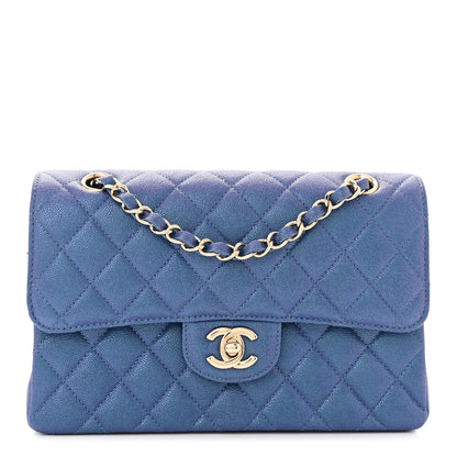 Chanel Iridescent Caviar Quilted Small Double Flap Dark Blue 1 of 11