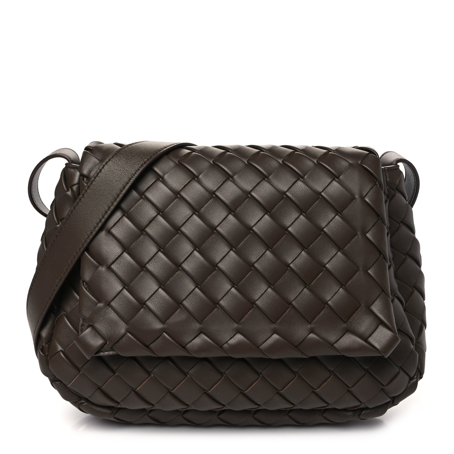 Nappa Intrecciato Small Cobble Messenger Bag Light Brown