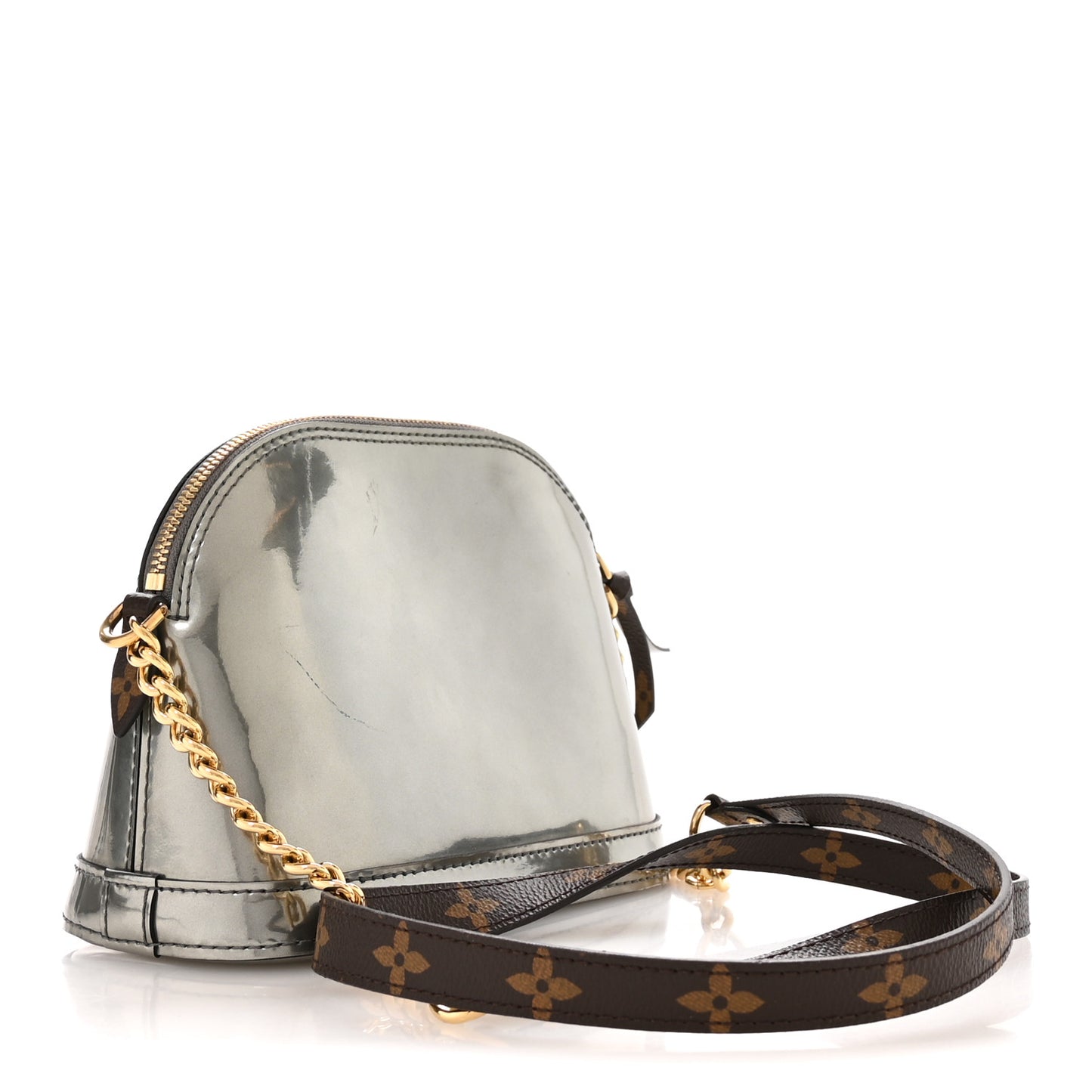 Patent Monogram Miroir Mirror Mini Alma Gris Metal