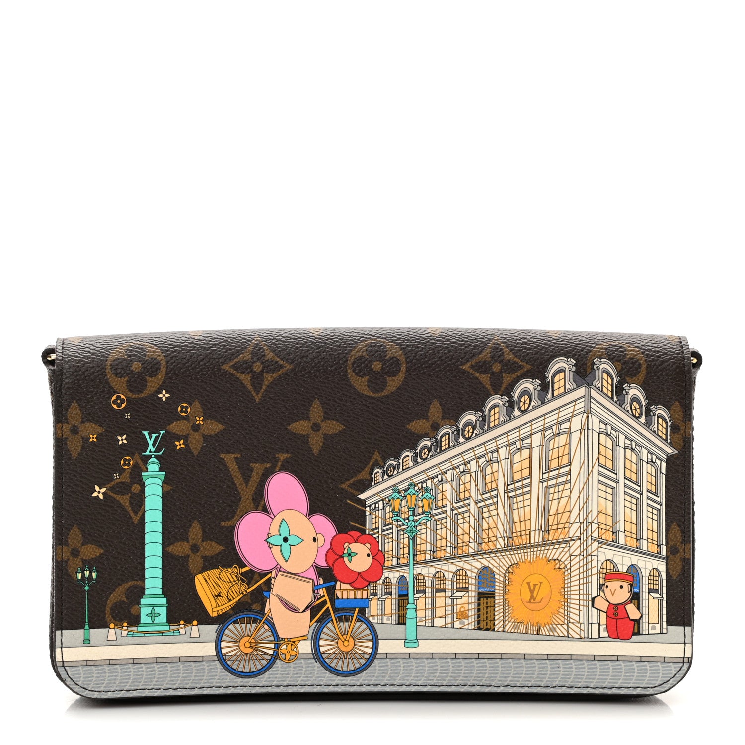 Louis Vuitton Monogram 2022 Christmas Animation Paris Pochette Felicie Chain Wallet Pink 1 of 8