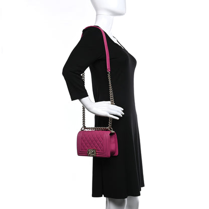 Chanel Caviar Quilted Small Boy Flap Fuchsia 2 of 9