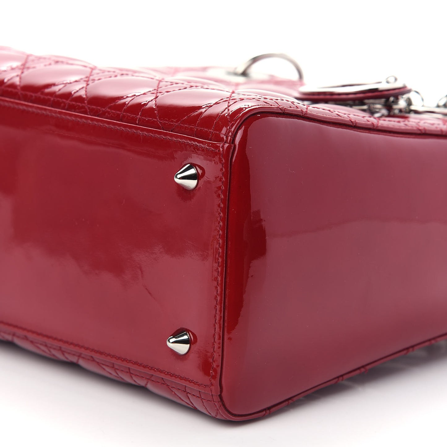 Patent Cannage Medium Lady Dior Red