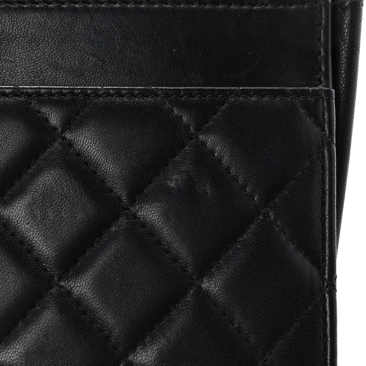 Lambskin Quilted Boy Wallet On Chain WOC Black