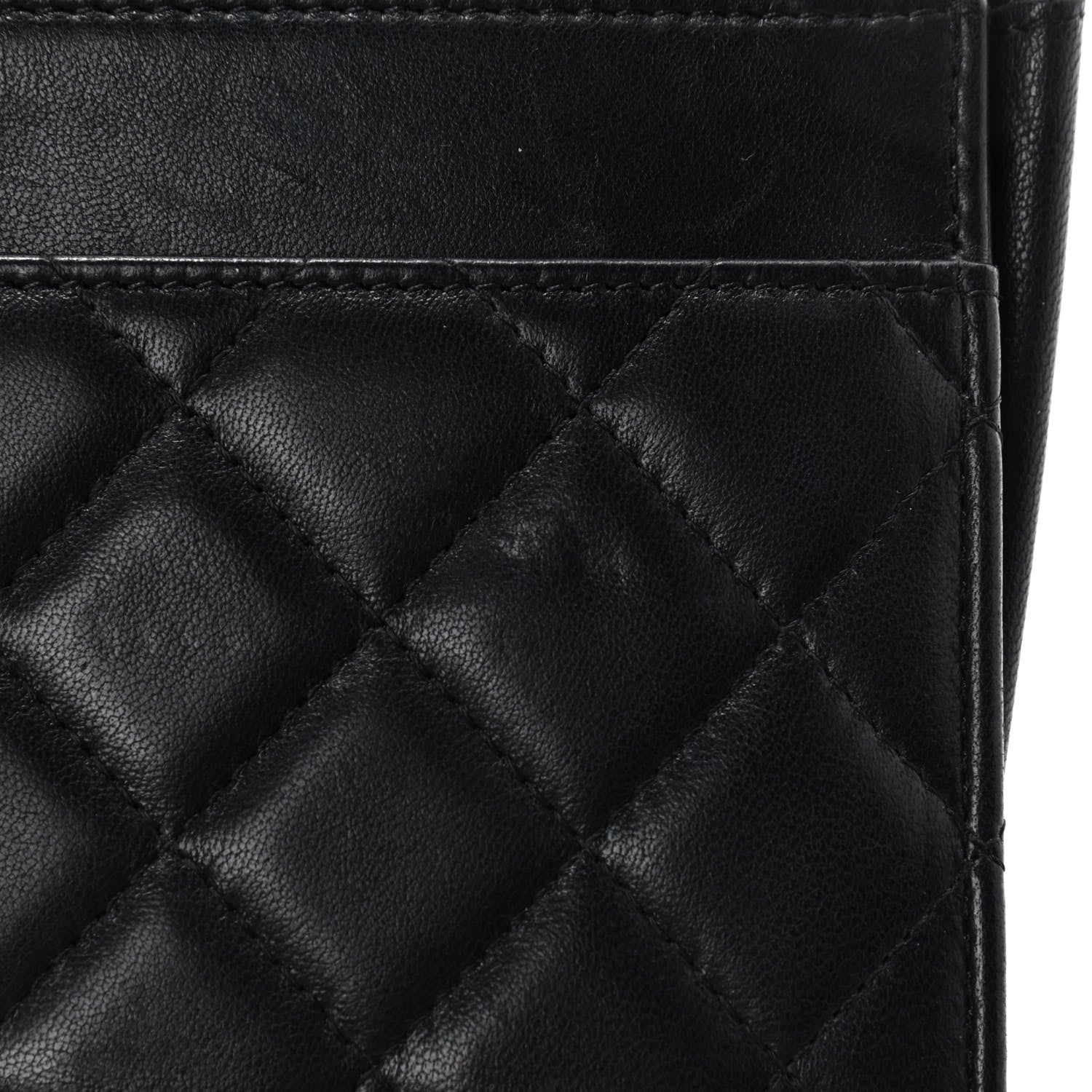 Chanel Lambskin Quilted Boy Wallet On Chain WOC Black 6 of 7