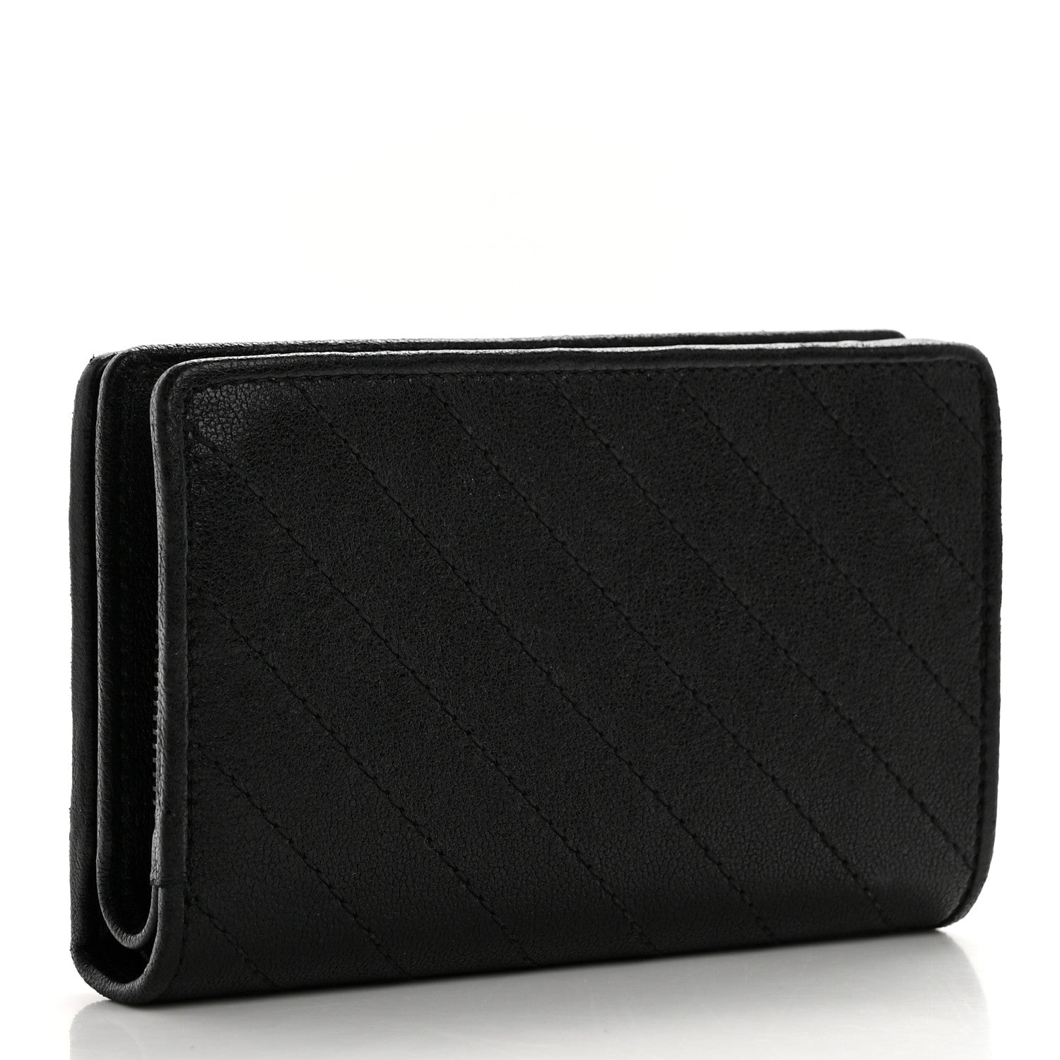 Gucci Sakai Be Green Calfskin Diagonal Stitched Blondie Travel Wallet Black 3 of 12