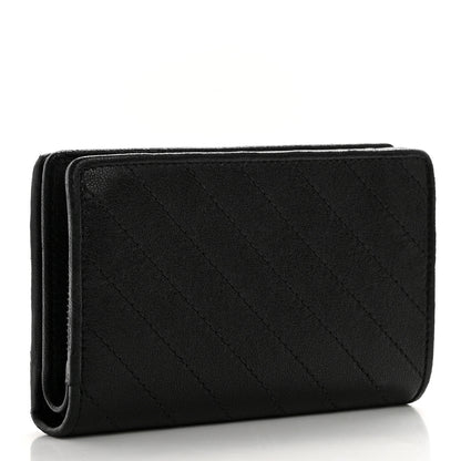 Gucci Sakai Be Green Calfskin Diagonal Stitched Blondie Travel Wallet Black 3 of 12